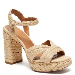 kate spade Natural Braided Raffia Platform Sandals